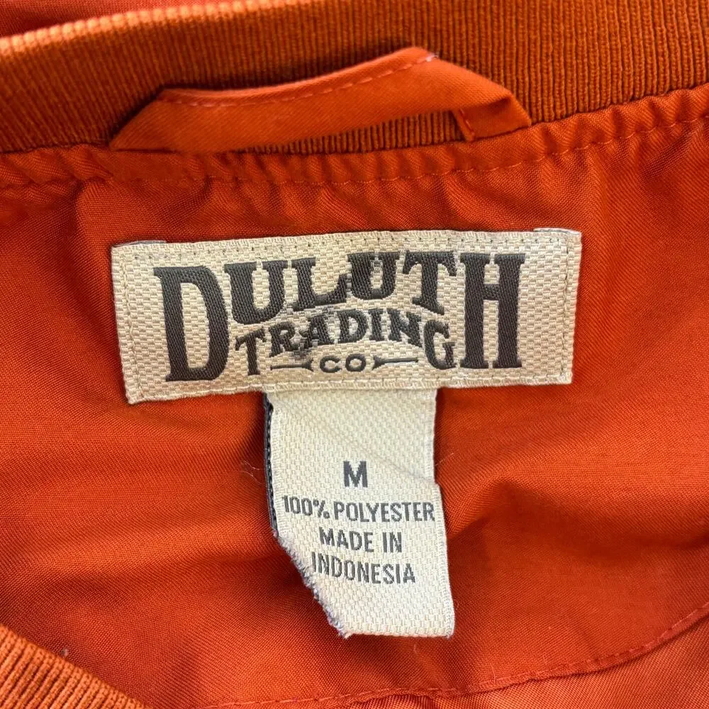 Duluth Trading Bogey Windshirt V-Neck Pullover Jacket Men's Medium Orange 66514